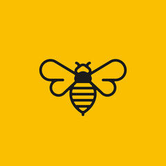 Honey Bee Symbol. Web Icon Logo Template Design Element.
