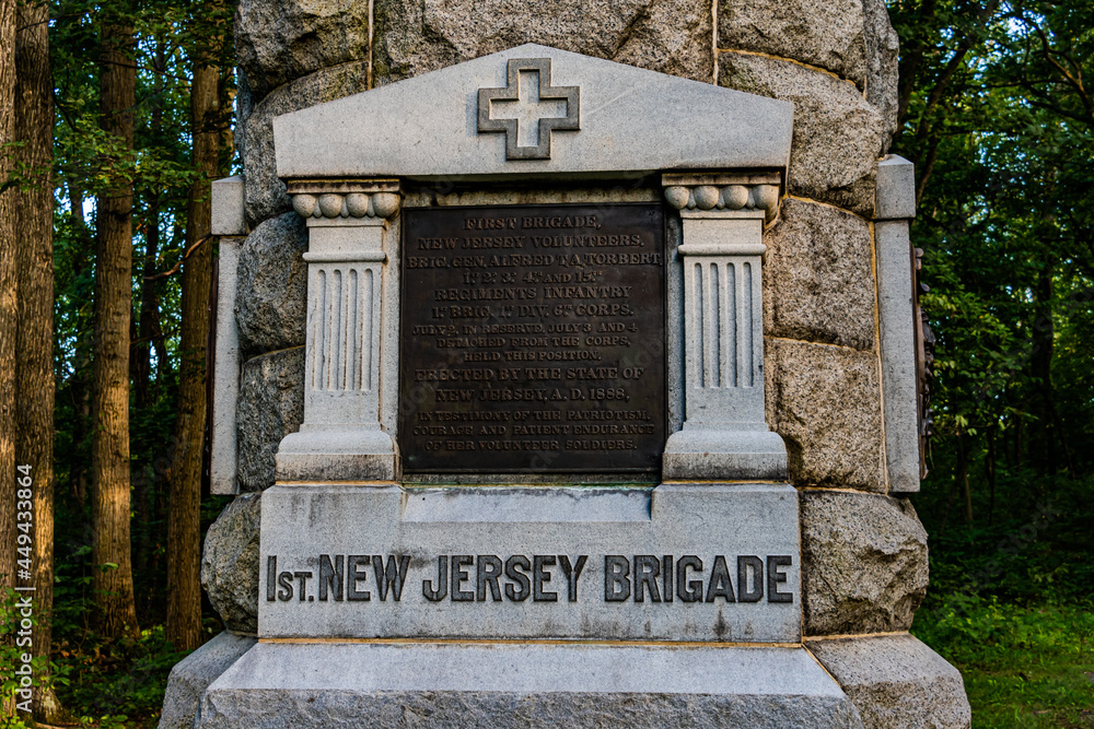 Wall mural 1st new jersey brigade monument, gettysburg national military park, pennsylvania, usa