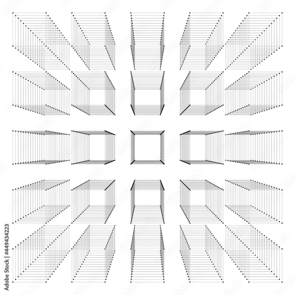Poster abstract tech background with diminishing squares