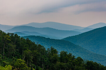 Blue Ridge Mountains at Sunset, Shenandoah National Park, Virginia, USA