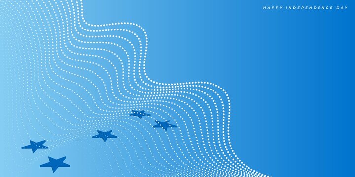 Blue abstract background with star design - Powered by Adobe