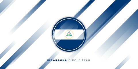 Nicaragua Circle flag design with Geometric abstract background