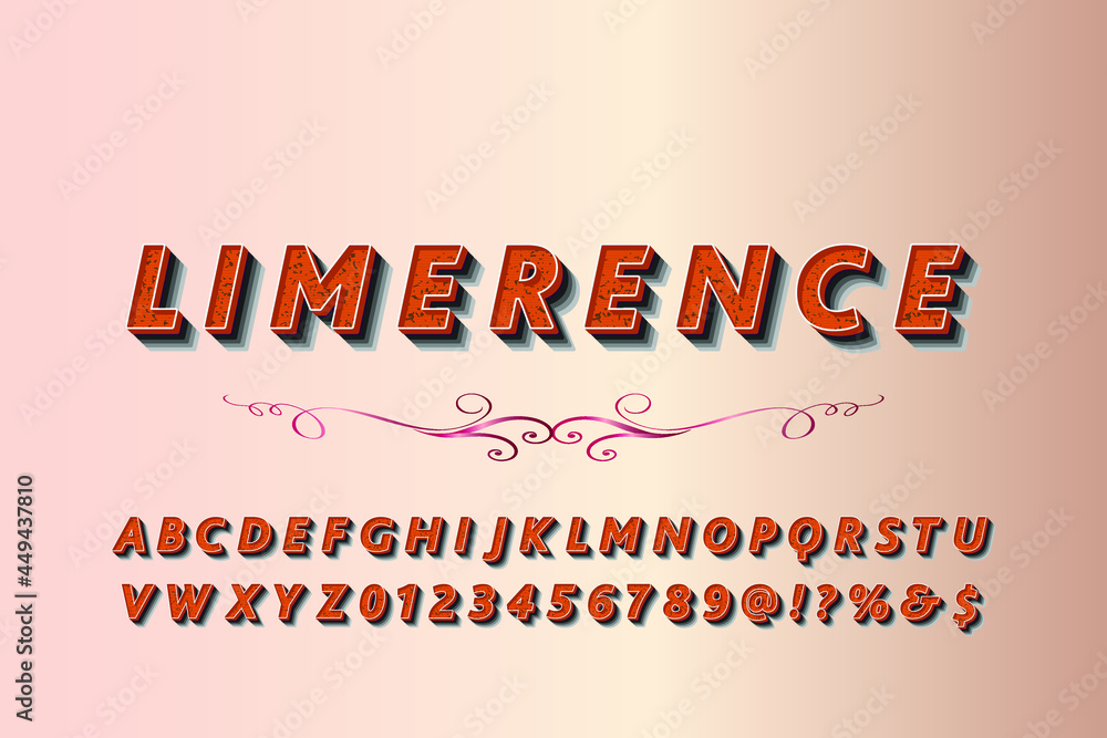 Aufkleber font.alphabet.typeface.script.shadow effect.handcrafted handwritten vector label design old style.vi