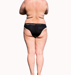 Curvy body of woman isolated on white background