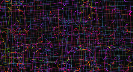 Colorful chaotic lines background. Hand drawn lines. Tangled chaotic pattern. Vector illustration.