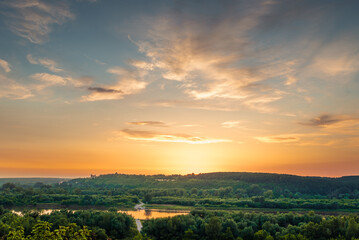Fototapeta premium Janowiec castle and sunset