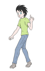 Cartoon boy hand draw style