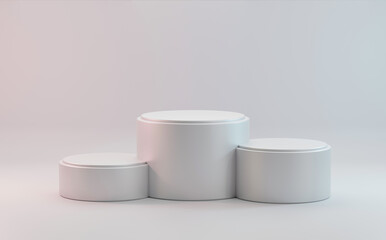 3D render, Minimal empty podium or pedestal display,Blank product shelf for presentation.