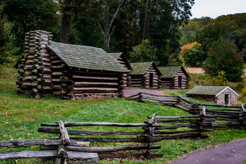 Soldiers Huts at Valley Forge, Pennsylvania, USA