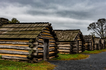 Soldiers Huts at Valley Forge, Pennsylvania, USA - obrazy, fototapety, plakaty