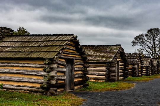 Soldiers Huts At Valley Forge, Pennsylvania, USA