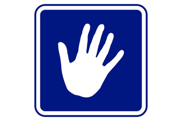 illustration of a hand on blue background
