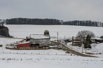 York County Farm After A Snowstorm, Pennsylvania, USA