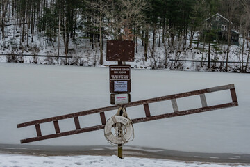 Frozen Lake, Pine Grove Furnace State Park, Pennsylvania, USA