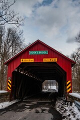 Books (Kaufman) Covered Bridge After A Snowstorm, Perry County, Pennsylvania, USA