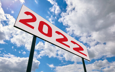 concept of new year, 2022 and merry christmas.