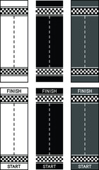 Straight Racetrack with Start and Finish Lines - Clipart Set