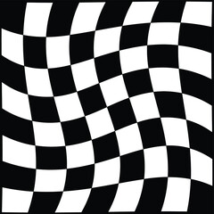 Distorted Wavy Checkerboard Clipart Set