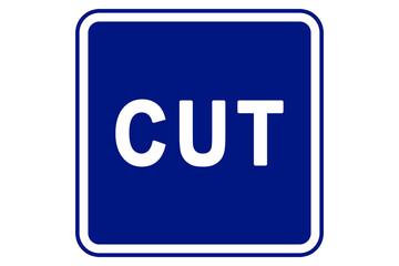 illustration the word cut on blue background