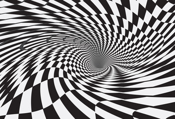 Tunnel or wormhole. 3D Digital wireframe tunnel