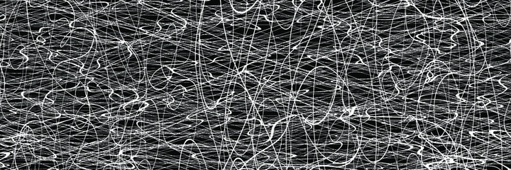 White chaotic lines background. Hand drawn lines. Tangled chaotic pattern. Vector illustration.