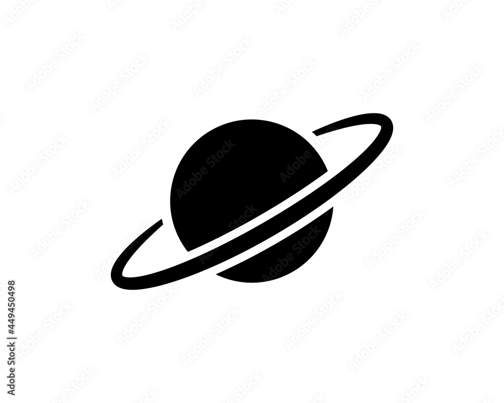 Poster planet with rign icon isolated on clean background. planet with ring icon concept drawing icon in mo