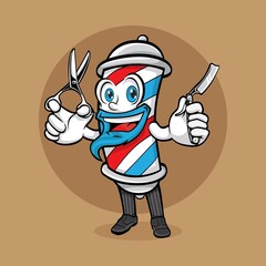 Barber Shop Pole Mascot Design