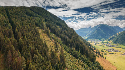 The Alps in Austria. Aerial photography with drone.