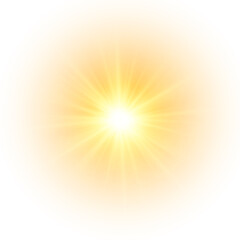 Flash yellow sun, star flashed with sparkles.