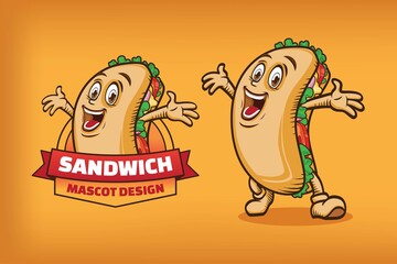 Sandwich Mascot Logo Design