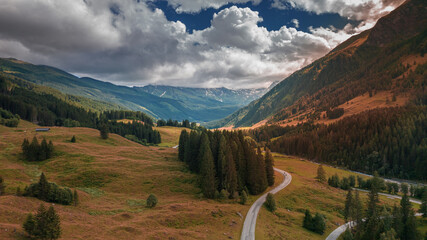 The Alps in Austria. Aerial photography with drone.
