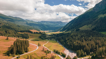 The Alps in Austria. Aerial photography with drone.