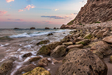 Apolonia Beach is one of the most beautiful beaches in Israel. Slightly secluded place, blue-green water and rock remains of the 13th-century Crusader city.