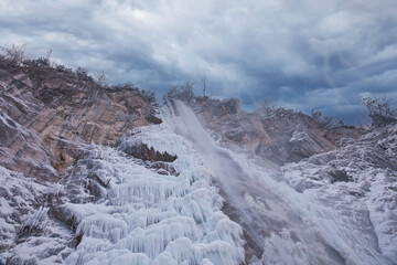 Frozen waterfall and Snow near Sarajevo, Bosnia
