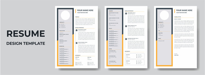 Clean Modern Resume and Cover Letter Layout Vector Template for Business Job Applications, Minimalist resume cv template, Resume design template, cv design, multipurpose resume design