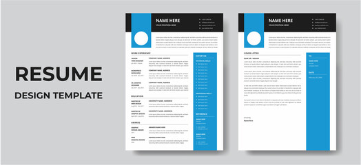 Clean Modern Resume and Cover Letter Layout Vector Template for Business Job Applications, Minimalist resume cv template, Resume design template, cv design, multipurpose resume design