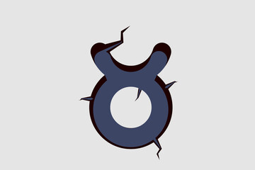 Cracked Zodiac Symbol Embossed Astrology Charachters