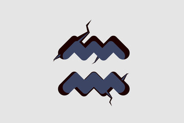 Cracked Zodiac Symbol Embossed Astrology Charachters