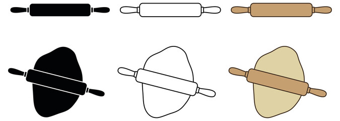 Rolling Pin Baking Clipart Set