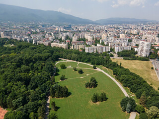 Aerial view of South Park in city of Sofia, Bulgaria