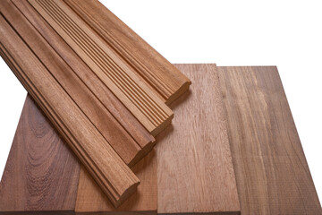 Fine wood for construction. Different types of wood