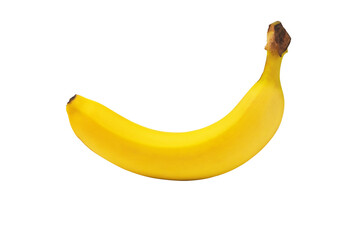 Isolated banana on white background with clipping path.