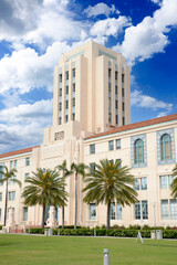 Fototapeta na wymiar The 1938 Beaux-Arts/Spanish revival-style San Diego County building on Pacific Hwy in San Diego, California