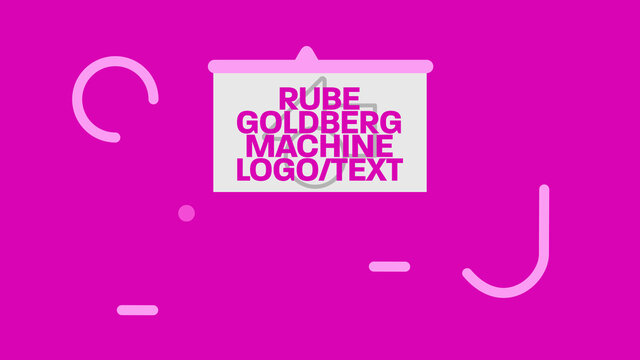 Rube Goldberg Machine Logo and Text Full Frame Title