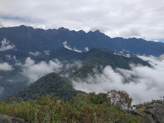 clouds over the mountains