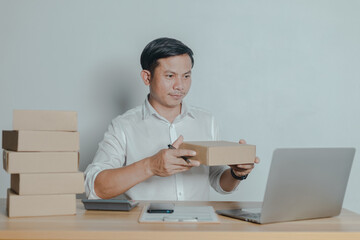 Man selling online at home small business ideas