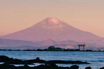 Afwasbaar fotobehang 鳥居と富士 © Mori kei