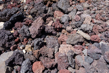 山梨県、静岡県にある富士山を登山する風景 A view of climbing Mt. Fuji in Yamanashi and Shizuoka Prefectures.
