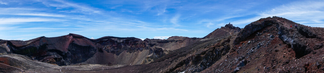 山梨県、静岡県にある富士山を登山する風景 A view of climbing Mt. Fuji in Yamanashi and Shizuoka Prefectures.