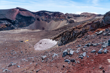 山梨県、静岡県にある富士山を登山する風景 A view of climbing Mt. Fuji in Yamanashi and Shizuoka Prefectures.
